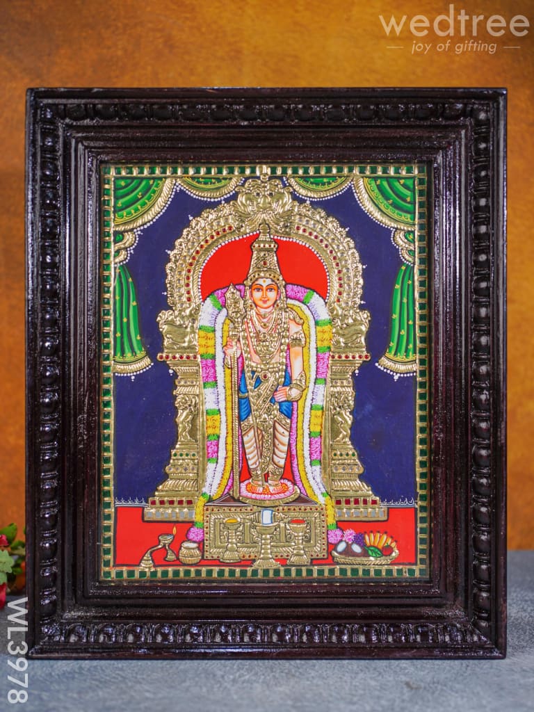 Tanjore Painting - Murugan 15 X 12 Inch Flat [Gold Foil] Wl3978