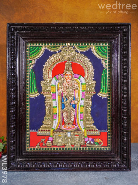 Tanjore Painting - Murugan 15 X 12 Inch Flat [Gold Foil] Wl3978