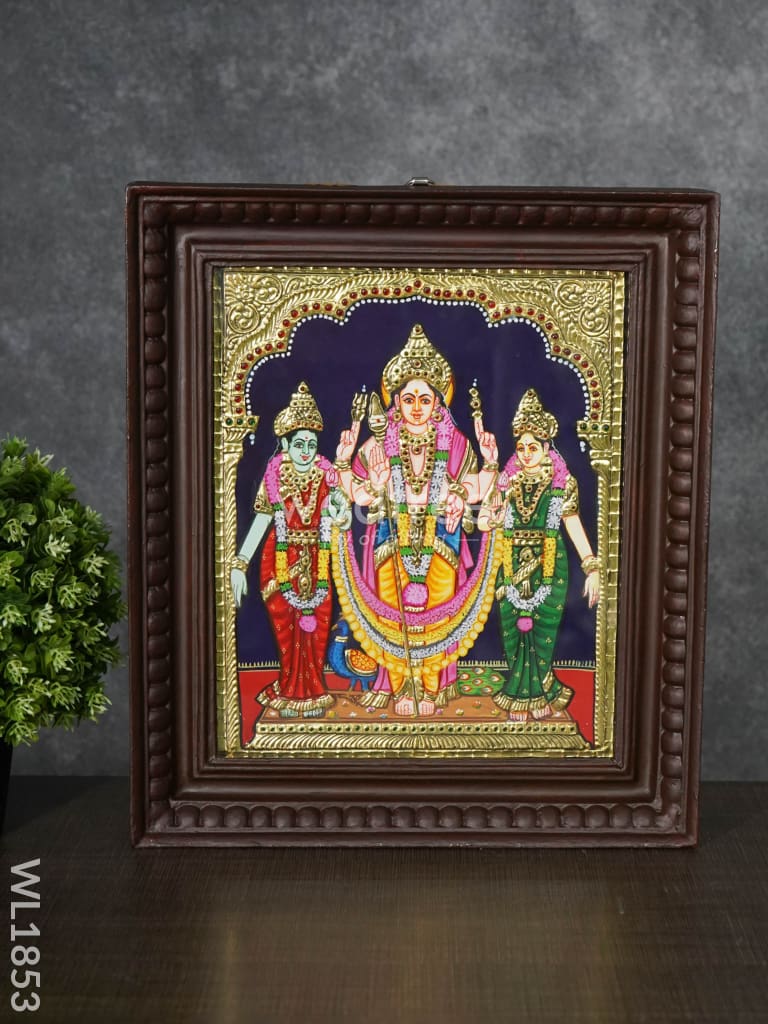 Tanjore Painting Murugan Valli Deivanai - 12X10 Wl1853