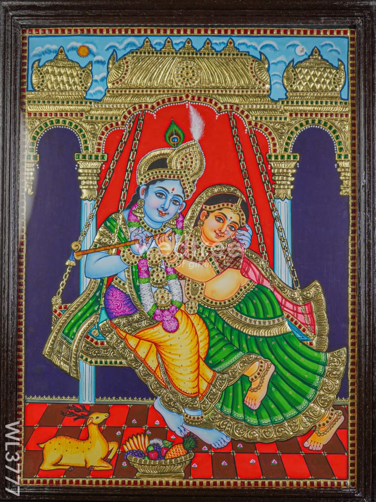 Tanjore Painting Jhoola Radha Krishna - 24X18 Inch Wl3777