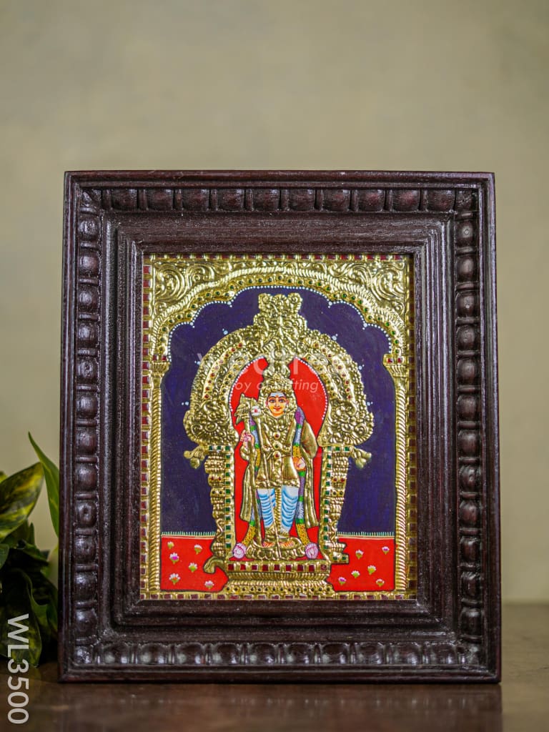 Tanjore Painting Palani Murugan - Flat (Gold Foil) 10X8 Inch Wl3500 Painting