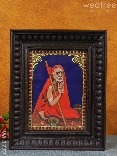 Tanjore Painting Periyava - Flat (Gold Foil) 8X6 Inch Wl3772