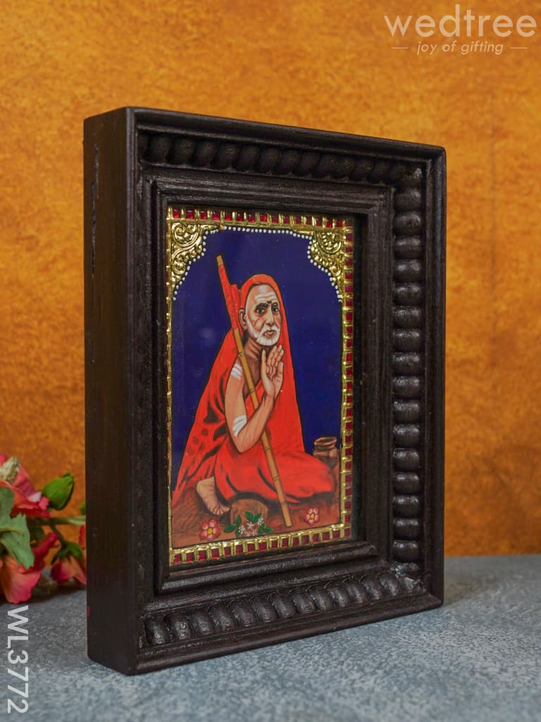 Tanjore Painting Periyava - Flat (Gold Foil) 8X6 Inch Wl3772