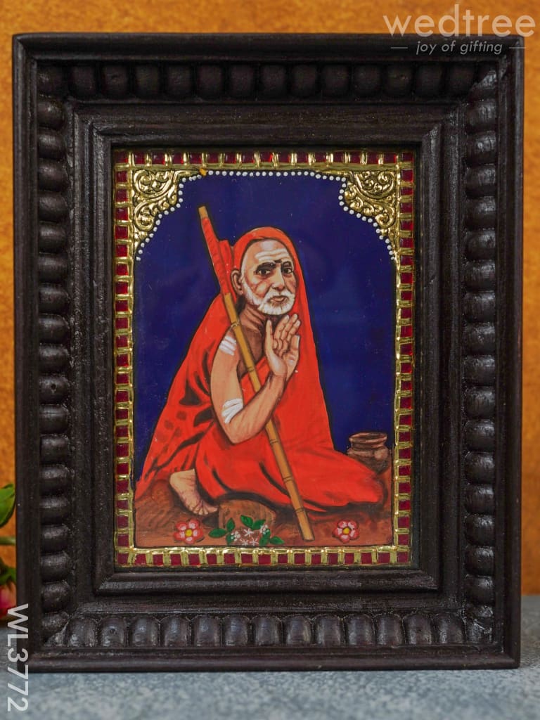 Tanjore Painting Periyava - Flat (Gold Foil) 8X6 Inch Wl3772