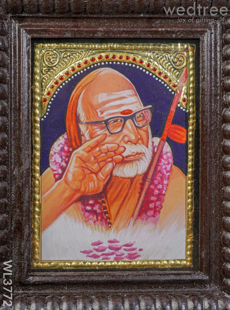 Tanjore Painting Periyava - 10X8 Inch Wl3772