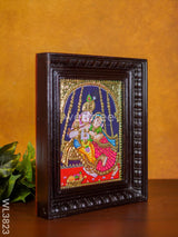 Tanjore Painting - Jhoola Radha Krishna Semi Embossed 10 X 8 Inch Wl3823