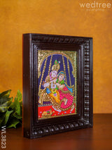 Tanjore Painting - Jhoola Radha Krishna Semi Embossed 10 X 8 Inch Wl3823