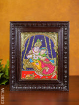 Tanjore Painting - Jhoola Radha Krishna Semi Embossed 10 X 8 Inch Wl3823