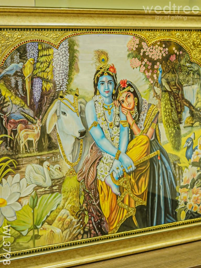 Tanjore Painting Radha Krishna - 4X3Ft Wl3798