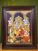 Tanjore Painting - Ram Darbar Flat (Gold Foil) 18 X 14 Inch Wl4709