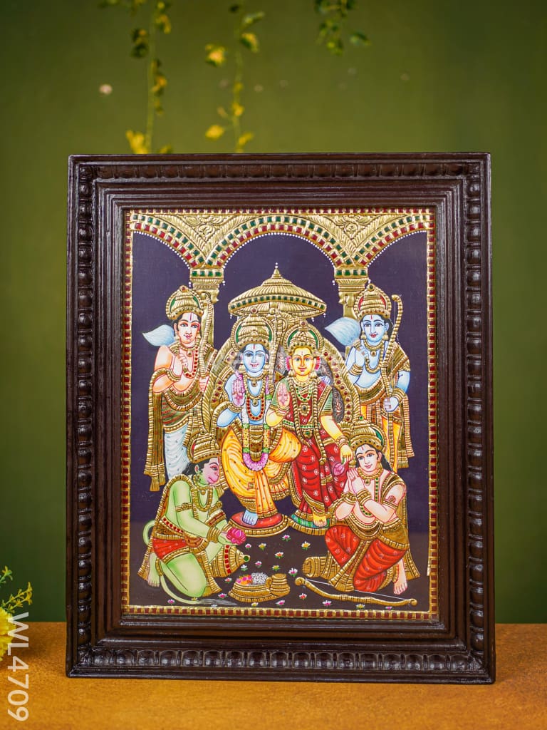 Tanjore Painting - Ram Darbar Flat (Gold Foil) 18 X 14 Inch Wl4709