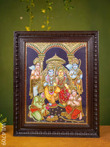 Tanjore Painting - Ram Darbar Flat (Gold Foil) 18 X 14 Inch Wl4709