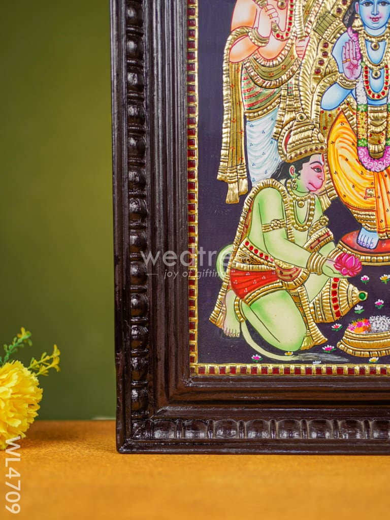 Tanjore Painting - Ram Darbar Flat (Gold Foil) 18 X 14 Inch Wl4709