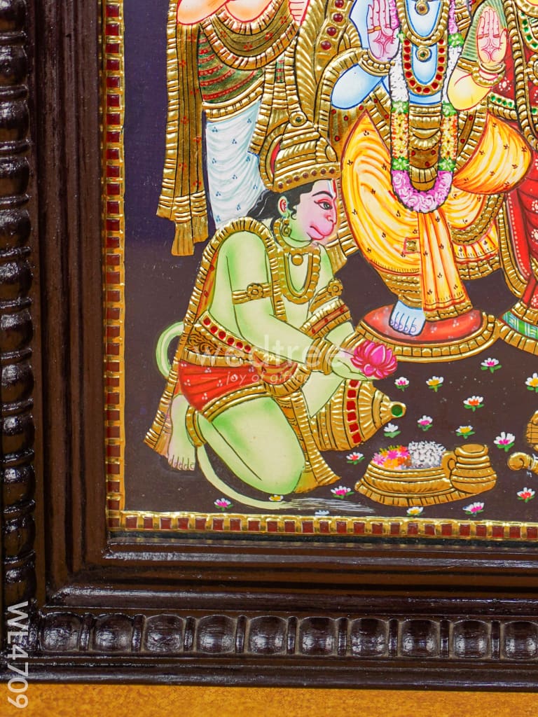 Tanjore Painting - Ram Darbar Flat (Gold Foil) 18 X 14 Inch Wl4709