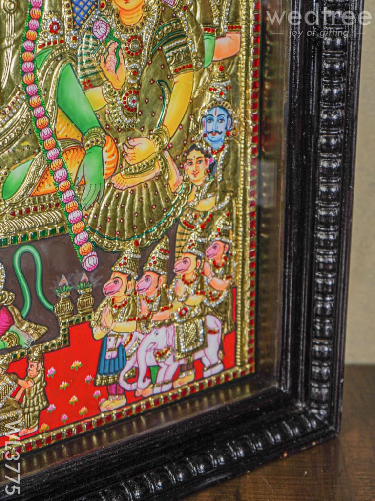 Tanjore Painting Semi Embossed - Ramar Pattabishekam 30X24 Inch Wl3775