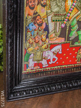 Tanjore Painting Semi Embossed - Ramar Pattabishekam 30X24 Inch Wl3775