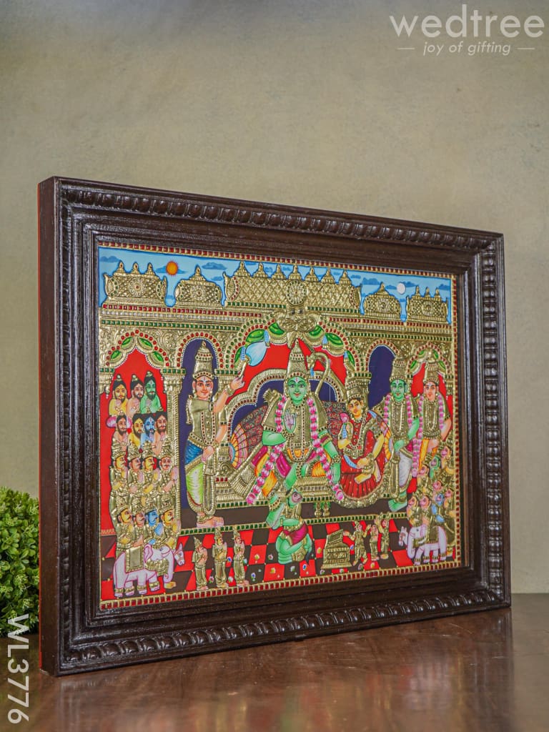 Tanjore Painting Ramar Pattabishekam - 24X18 Inch Wl3776