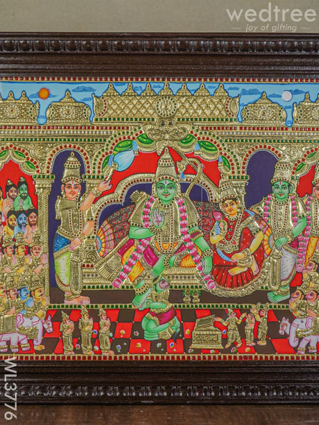 Tanjore Painting Ramar Pattabishekam - 24X18 Inch Wl3776