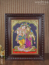 Tanjore Painting Embossed Rukmani Krishna - 15 X 12 Inch Wl3397