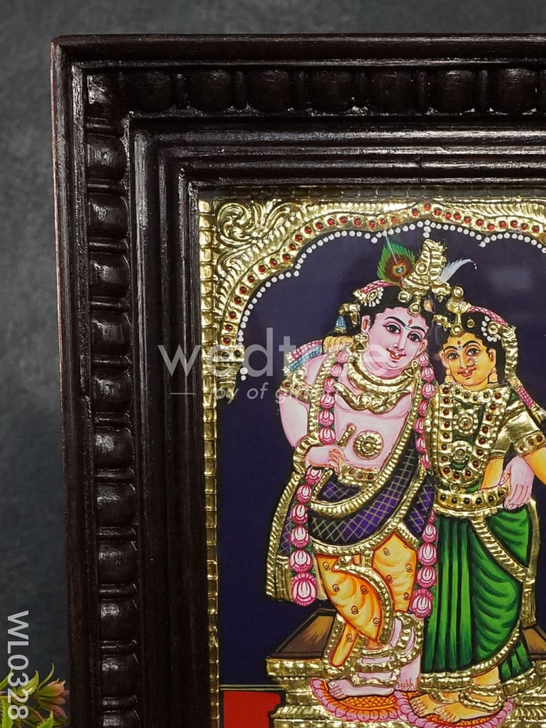 Tanjore Painting Rukmini Krishna - Flat (Gold Foil) 8X6 Inch Wl0328 Painting