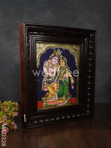 Tanjore Painting Rukmini Krishna - Flat (Gold Foil) 8X6 Inch Wl0328 Painting