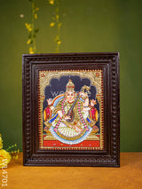 Tanjore Painting - Saraswathi 12 X 10 Inch Semi Embossed Wl4701