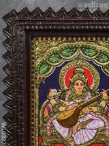 Tanjore Painting Saraswathi (Chettinad Frame):  10X8 Inch - Wl0337 Painting