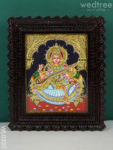 Tanjore Painting Saraswathi - Flat (Gold Foil) 10X8 Inch Wl0337