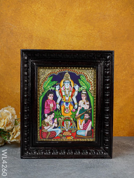 Tanjore Painting - Vishnu 10 X 8 Inch Flat [Gold Foil] Wl4260