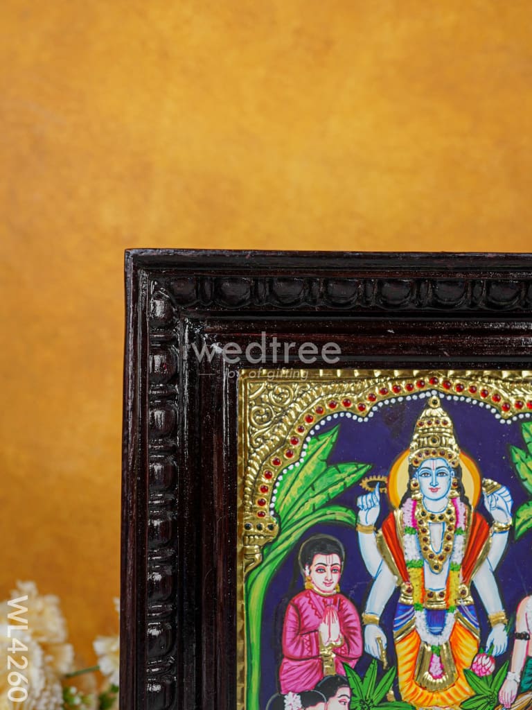 Tanjore Painting - Vishnu 10 X 8 Inch Flat [Gold Foil] Wl4260