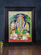 Tanjore Painting Satya Narayana Pooja - 18 X 14 Inch Wl3051