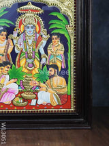 Tanjore Painting Satya Narayana Pooja - 18 X 14 Inch Wl3051