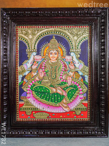 Tanjore Painting (Semi Embossed) Gajalakshmi 15X12 - Wl1732