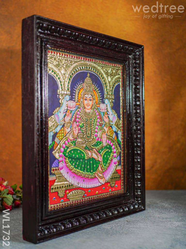 Tanjore Painting (Semi Embossed) Gajalakshmi 15X12 - Wl1732