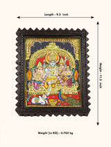 Tanjore Painting - Shiv Parivar Flat (Gold Foil) 10 X 8 Inch Wl4526