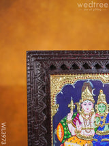 Tanjore Painting - Shivan Parvati 10 X 8 Inch Flat [Gold Foil] Wl3973