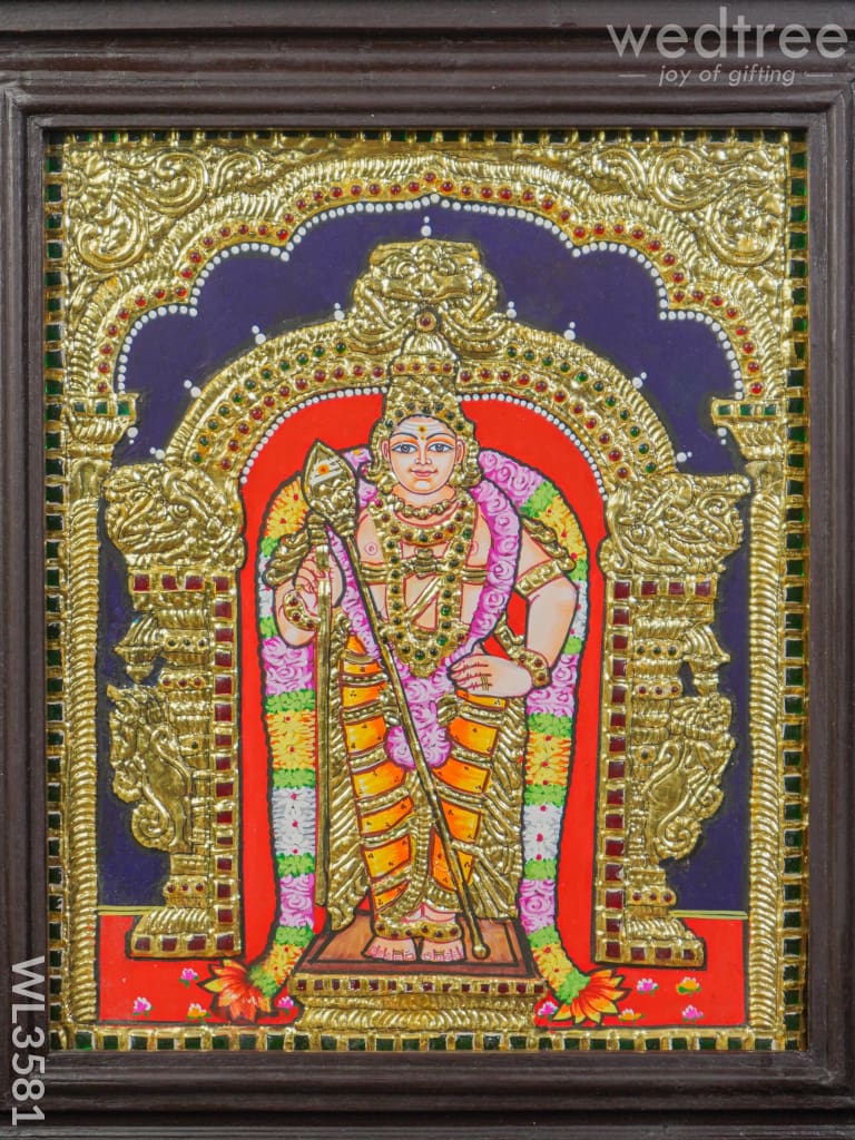 Tanjore Painting Murugan - 15X12 Wl3581