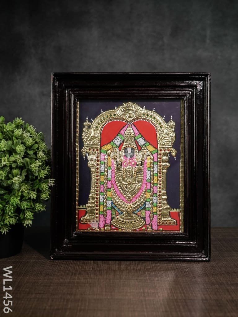 Tanjore Painting Tirupathi Balaji:  8 X 10Inches - Wl1456 Painting