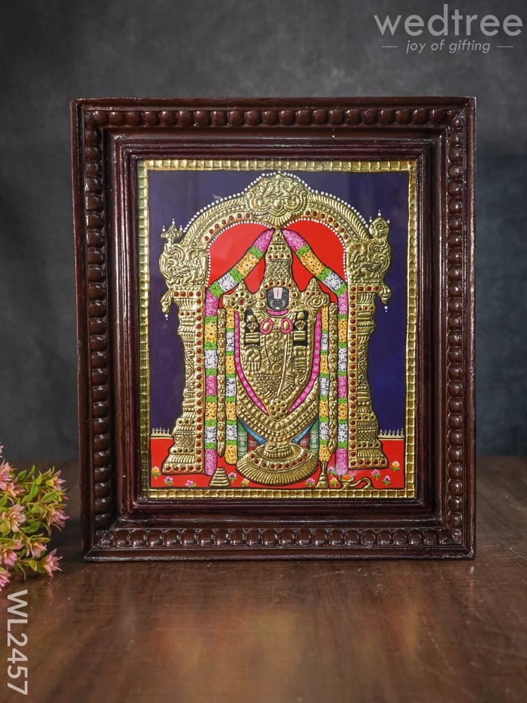 Tanjore Painting Tirupathi Balaji - 12X10 Inches Wl2457