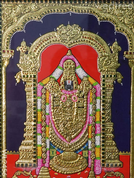 Tanjore Painting Tirupathi Balaji - 18X14 Inches Wl2456