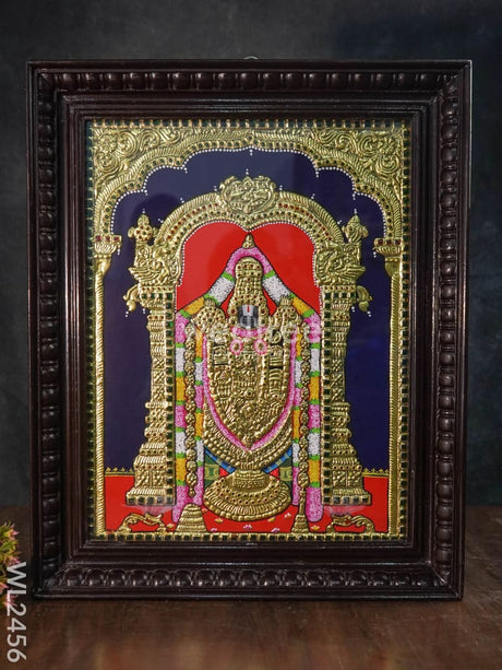 Tanjore Painting Tirupathi Balaji - 18X14 Inches Wl2456