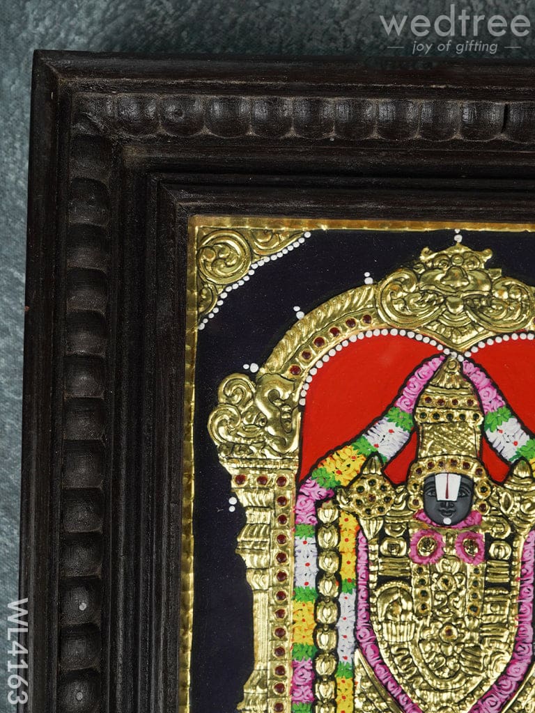 Tanjore Painting - Tirupati Balaji 10 X 8 Inch Flat [Gold Foil] Wl4163