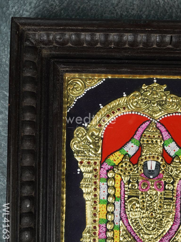 Tanjore Painting - Tirupati Balaji 10 X 8 Inch Flat [Gold Foil] Wl4163