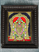 Tanjore Painting - Tirupati Balaji 10 X 8 Inch Flat [Gold Foil] Wl4163