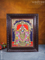 Tanjore Painting - Tirupati Balaji 15 X 12 Inch Flat [Gold Foil] Wl3970