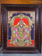 Tanjore Painting - Tirupati Balaji 15 X 12 Inch Flat [Gold Foil] Wl3970