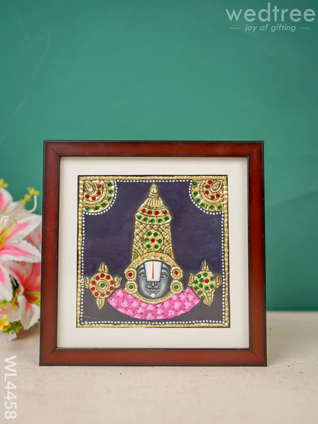 Tanjore Painting - Tirupati Balaji 6 X Inch Flat [Gold Foil] Wl4458