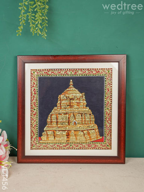 Tanjore Painting - Tirupati Gopuram 12 X Inch Flat [Gold Foil] Wl4456