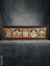 Tanjore Painting - Venkateswara Lakshmi Ganesha Saraswathi Murugan 9X39 (5 In 1) Wl1736