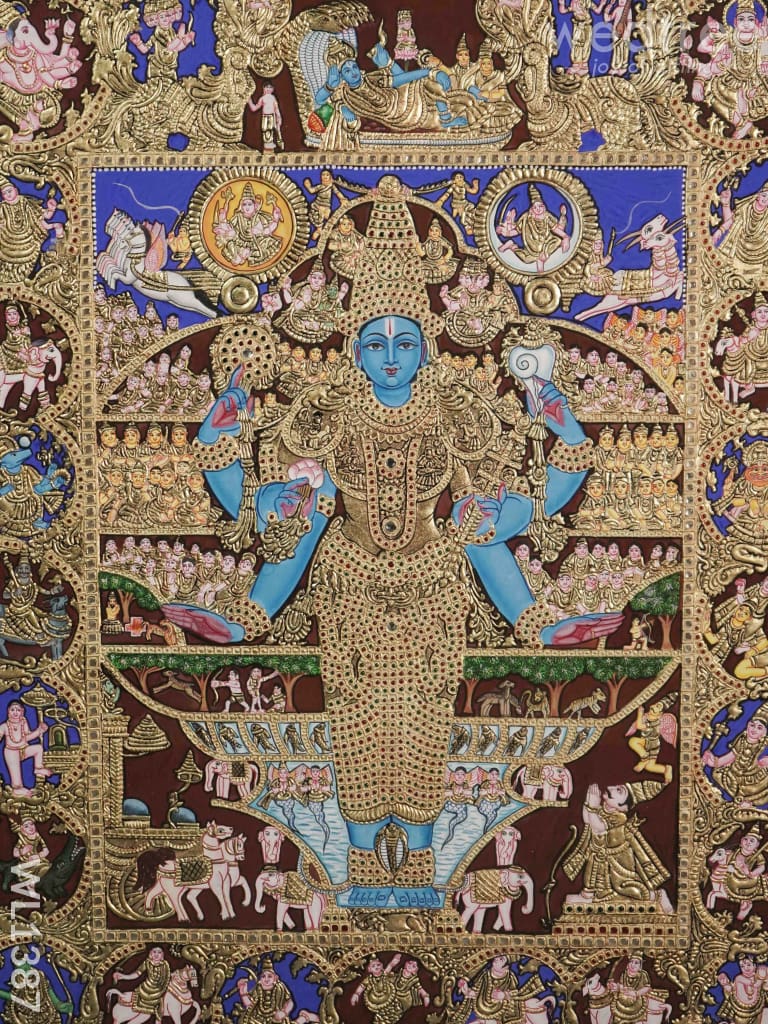 Tanjore Painting - Vishwaroopam:  26X19 Inches Wl1387